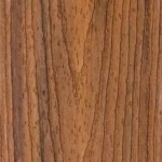 Close-up of a wooden surface showing a natural brown color with dark vertical grain lines and subtle texture variations.
