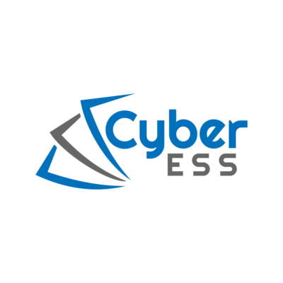 Logo featuring the word "Cyber" in blue text, accompanied by a stylized triangular symbol with overlapping lines, also in blue. The design gives a modern and technological impression.