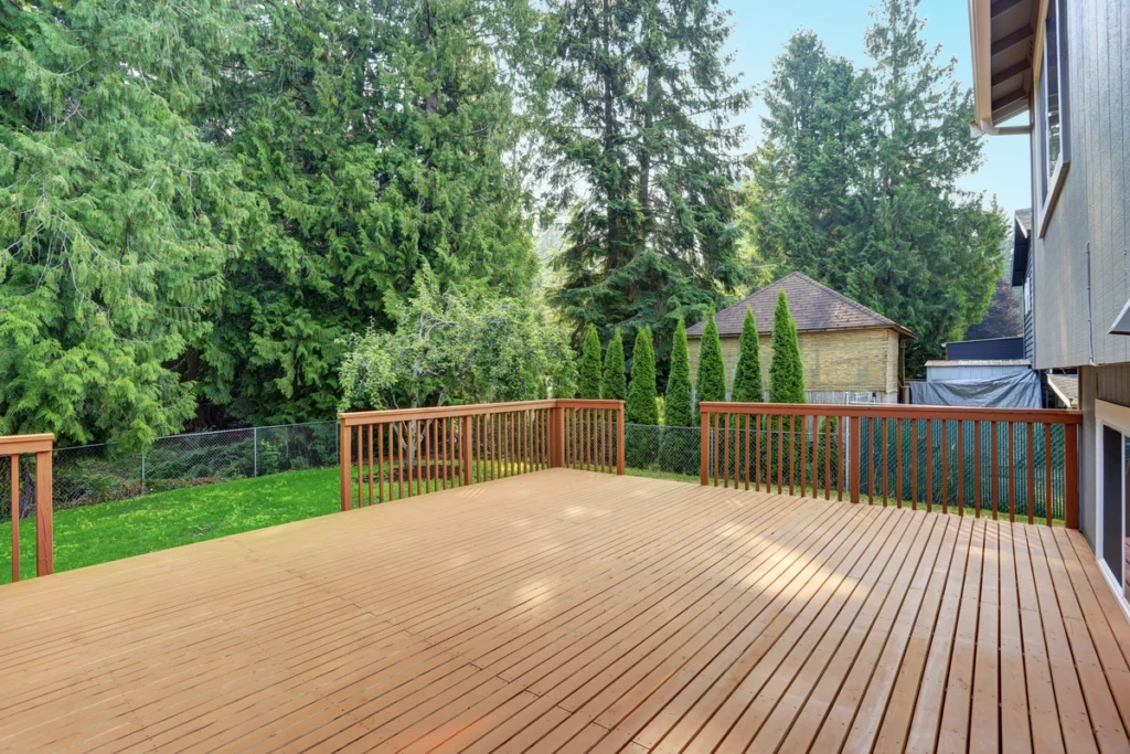 large wooden deck