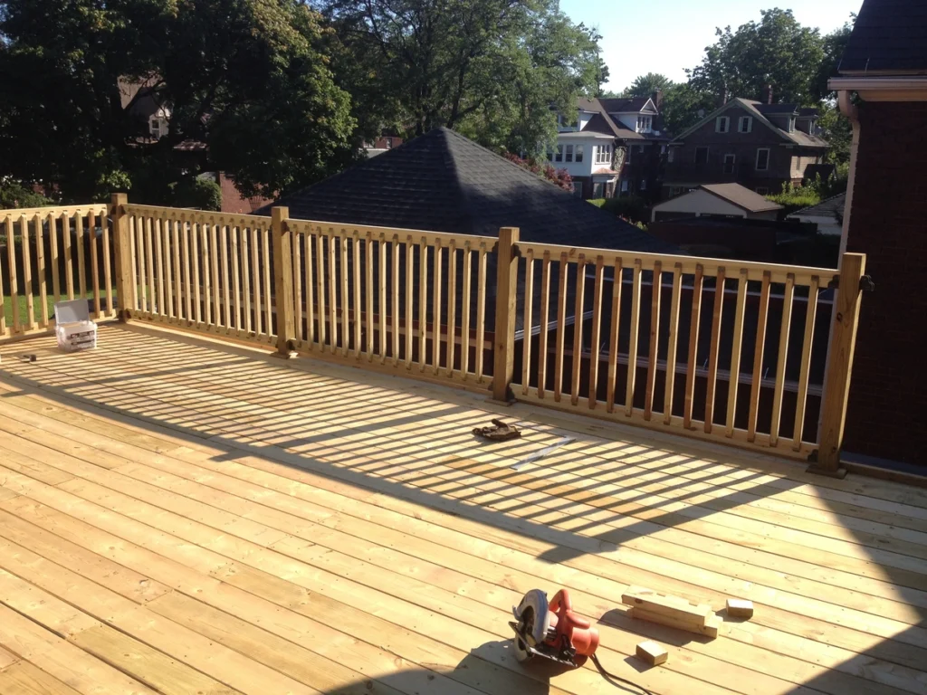 tools on wood deck