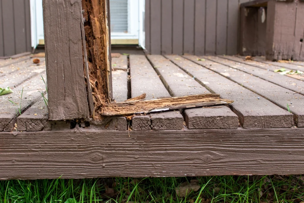 dry rot deck post