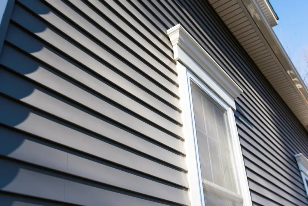 close up vinyl siding