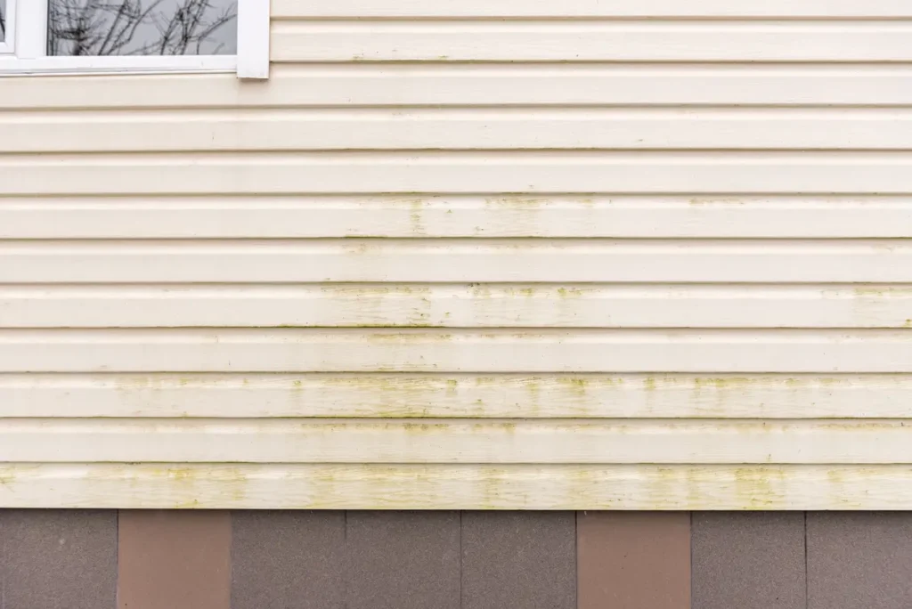 mold and stained siding