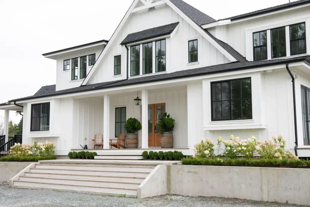 white vertical siding