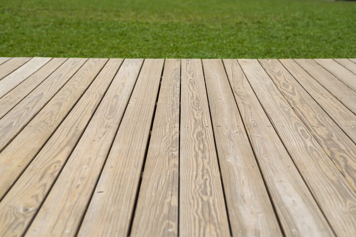 deck and grass