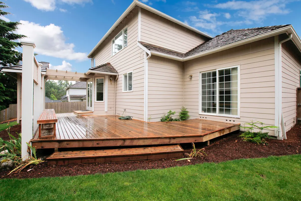 wet wood deck